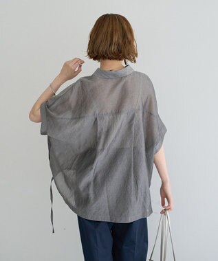 YECCA VECCA サイドスリットドロストシャツ Gray