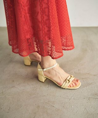 GRACE CONTINENTAL フレア刺繍スカート オレンジ