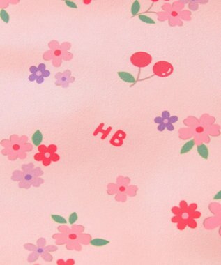 MIKI HOUSE HOT BISCUITS 【70-100cm】 裏ボアフリース 総柄ジャンプスーツ ピンク