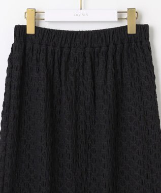ANY SIS 【洗える】カットジャカードナロー スカート ブラック