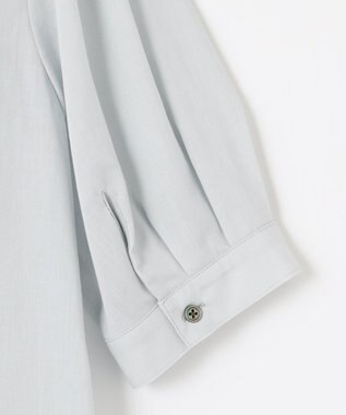 J.PRESS LADIES 【WEB限定カラーあり・洗える】ラミーポプリン バンドカラー ブラウス ライトグレー系