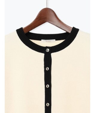 Te chichi バイカラークラシカルカーディガン オフホワイト