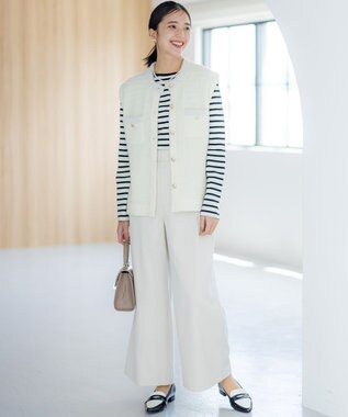 組曲 コットンバスクロング Tシャツ アイボリー系1