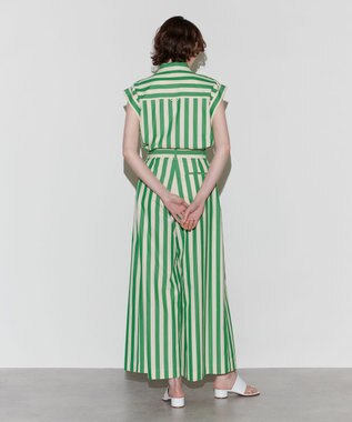 NAVE 【Nave 　洗える】ワイドストライプ ブラウス ライトグリーン系1