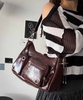 WEGO BIGハトメ2wayショルダー ワイン