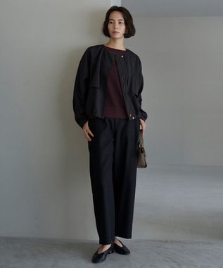 UNFILO メッシュ ハーフスリーブ プルオーバー ボルドー