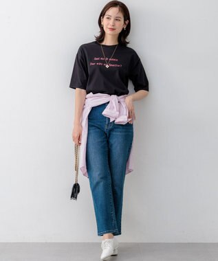 組曲 S 【Flower Collection】プリントTシャツ ブラック系