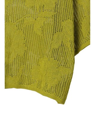 Green Parks 花柄メッシュニットプルオーバー Lime Green