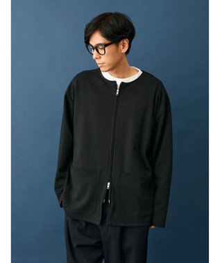 CRAFT STANDARD BOUTIQUE 強撚ポンチラウンドヘムカーディガン Black