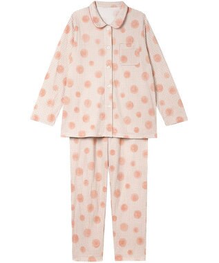 Wing パジャマ 綿100%(本体肌側) あったか 3Lまで対応 大きいサイズ 長袖 長ズボン 冬 レディース EP5075 ウイング／ワコール オレンジ