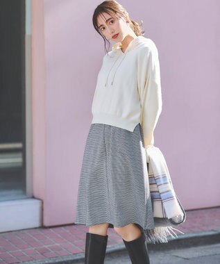 ANY SIS マルチチェック ストール ライトブルー系