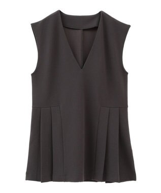 Green Parks ・Ｐｅｔｉｔ　Ｆｌｅｕｒ　サイドプリーツベスト Charcoal Gray
