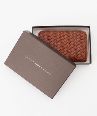 JOSEPH ABBOUD 【コインケース】カウレザー エンボスメッシュ キャメル系