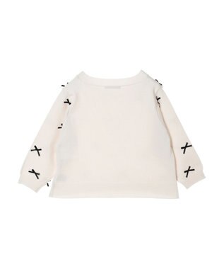 Green Parks ・ＡＮＤ　ＳＥＡＲＣＨ　メニーリボン５分袖ニット Off White