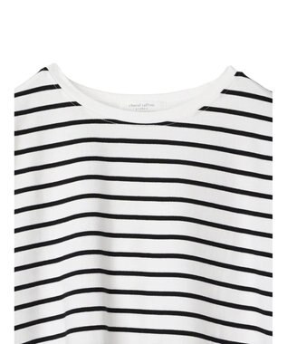 Green Parks インド綿 フレンチスリーブ前後差カットプルオーバー Border