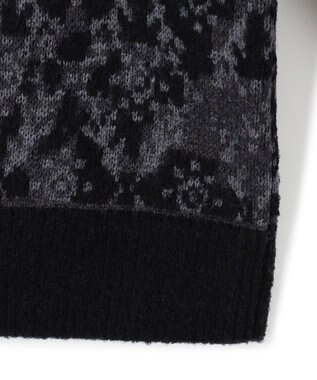 JOSEPH HOMME オーナメントブークレ　クルーネックニット ブラック系
