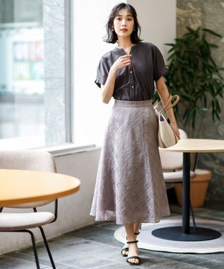 ANY SIS L 【美ライン大人T】裾タックゆる プルオーバー スレート