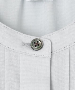 J.PRESS LADIES 【WEB限定カラーあり・洗える】ラミーポプリン バンドカラー ブラウス ライトグレー系