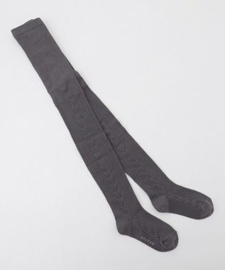 ANY KIDS ジャガードリボン柄タイツ チャコール