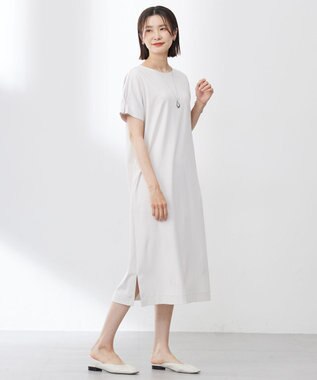 J.PRESS LADIES 【WEB限定カラーあり・洗える】コットンスムース ドルマンスリーブ ワンピース グレージュ系