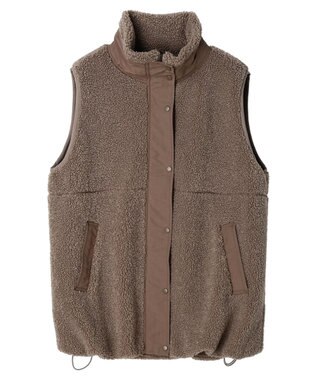 Green Parks ボアミドル丈ベスト Mocha