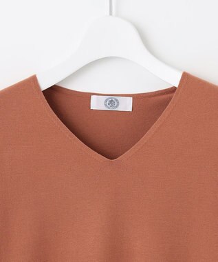 J.PRESS LADIES 【洗える】PRINCE Vネック ニット オレンジ系