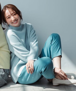 UNFILO ウールカシミヤ ハイネックニット サックス