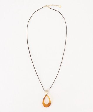 J.PRESS LADIES マーブルオーバルネックレス ブラウン系