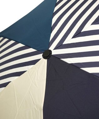 +RING 【UVカット95%以上】【UPF50＋】プラスリング ユニセックス 晴雨兼用 折傘 NVY/WHT T1316 紺