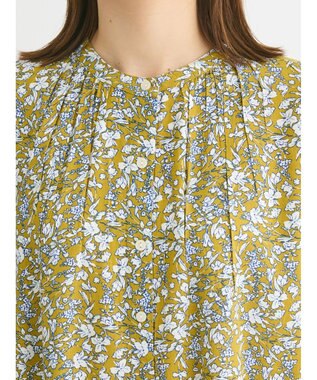 Green Parks アソート柄さらっとレーヨンブラウス Flower yellow