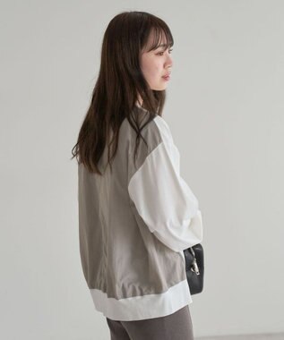 Green Parks グログランテープ配色ドッキングプルオーバー Off White