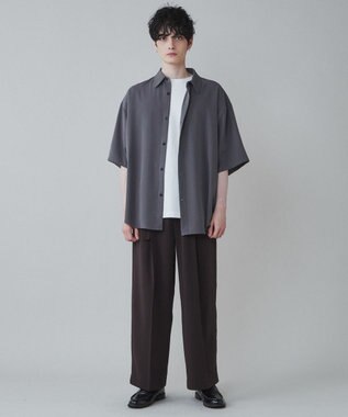 WEGO トロミ　ベルト付きワイドスラックス ダークブラウン