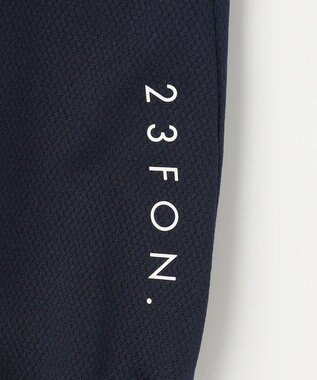23区GOLF 【23Fondation/WOMEN】シアー袖 ニットポロ ネイビー系
