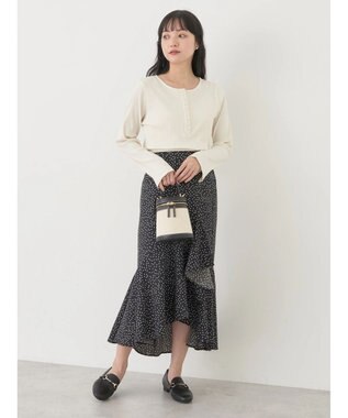 earth music&ecology アシメラッフルヘムスカート Pink