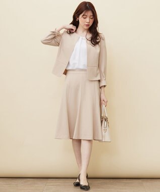 ANY SIS L 【UVカット / 接触冷感 / 吸水速乾】スマートビューティストレッチ ショートノーカラージャケット ライトベージュ