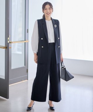 ANY イージーケアライトストレッチジレ ネイビー