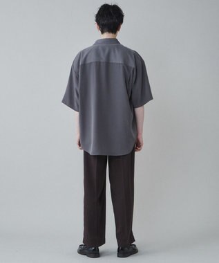 WEGO トロミ　ベルト付きワイドスラックス ダークブラウン