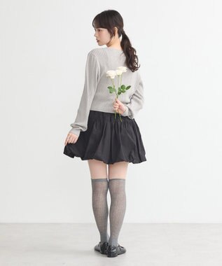 earth music&ecology ミニケーブルコンパクトカーディガン Light Gray