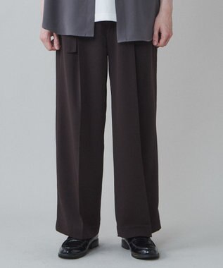 WEGO トロミ　ベルト付きワイドスラックス ダークブラウン