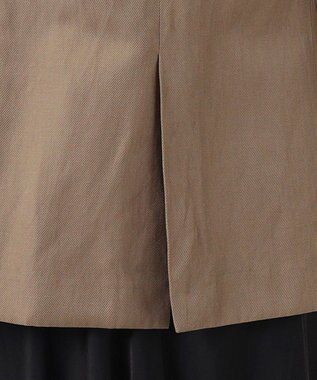 23区 【エステータ】ウールリネン レザートリミング ジャケット カーキ系