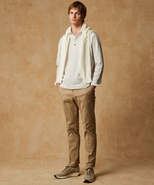 JOSEPH ABBOUD 【キングサイズ・25SS・ウエストも伸びる！オーガニックコットン使用】ハイパワーオーガニックピケ パンツ キャメル系7