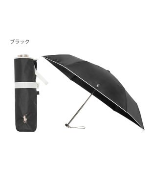 MOONBAT POLO RALPH LAUREN（ポロ ラルフローレン）晴雨兼用日傘 バイカラー 遮光率100% 遮熱 UV ブラック