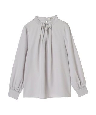 earth music&ecology パールタックブラウス Light Gray