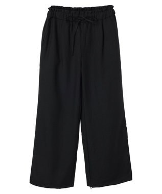 earth music&ecology 裾ドロストパラシュートパンツ Black