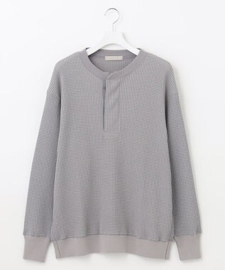 UNFILO MENS イージーケア ワッフル ヘンリーネック [23年春夏商品] グレー