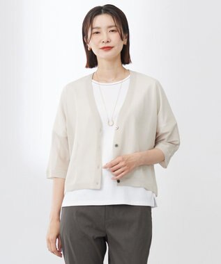 【WEB限定カラーあり・洗える】SHEER LIGHT KNIT Vネック カーディガン