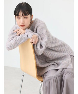 earth music&ecology ふわふわメランジチュニック Lavender