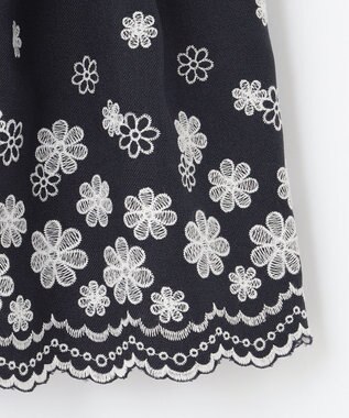 ANY KIDS 裾刺繍ワンピース ネイビー