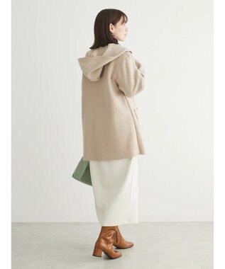 Green Parks ２ｗａｙフード裏ボアミディ丈コーディガン Beige