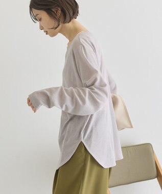 AMERICAN HOLIC ラウンドカットシアープルオーバー Gray Beige